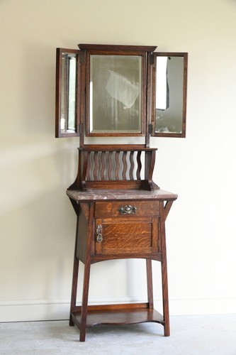 Arts crafts oak washstand - arts,