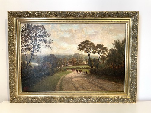 Antique victorian oil painting - victorian,