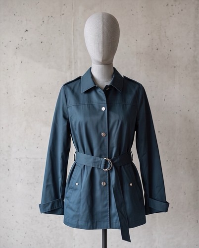 Zara navy blue belted trench - blue,