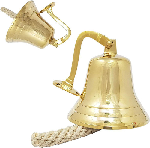 Solid brass ship bell wall - solid,