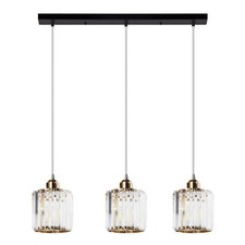 Industrial Pendant Ceiling Light K9 Crystal Glass Chandelier 1-3Way Hanging Lamp
