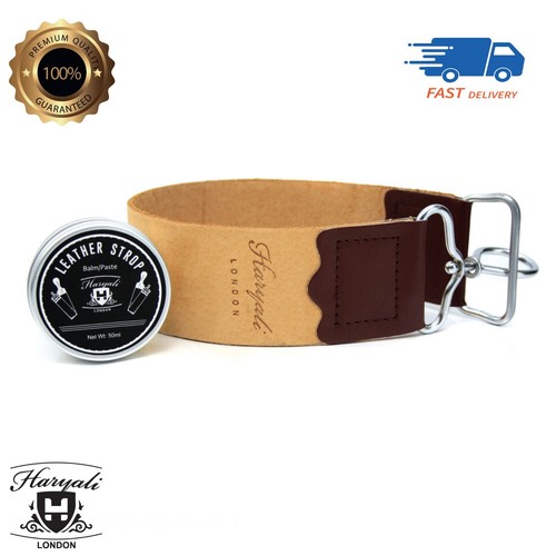 Leather and canvas razor strop - leather,