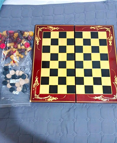 Folding wooden chess - wooden,
