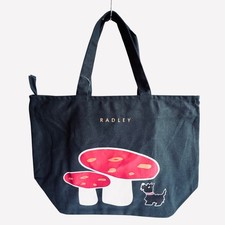 RADLEY Handbag Green Canvas Small Zip Top Crook Bag - Mushroom Mate - New