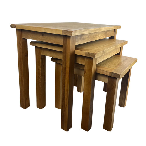 Oakcroft oak nest tables - oakcroft,