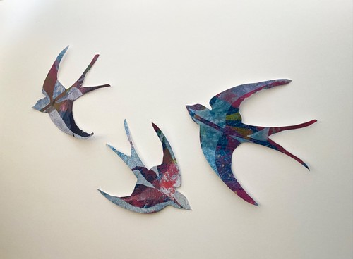 Flying swallows wall art - wall,