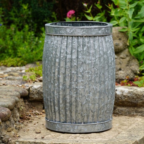 Galvanised dolly tub - dolly, planter