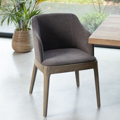 Grey upholstered dining chair - dining,