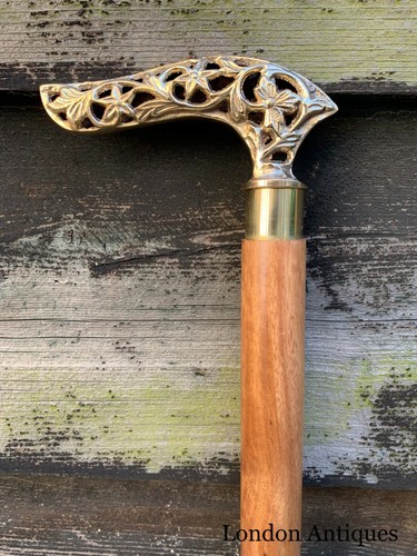 Curved handle antique brass - antique,