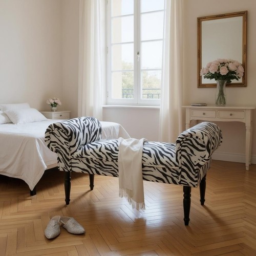 White zebra window seat - window, bed