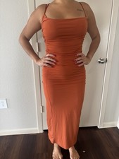 Zara Midi Orange Drape Dress