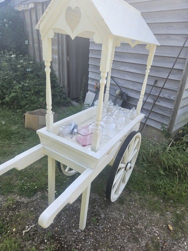 Cream wooden wheeled wedding - cream,