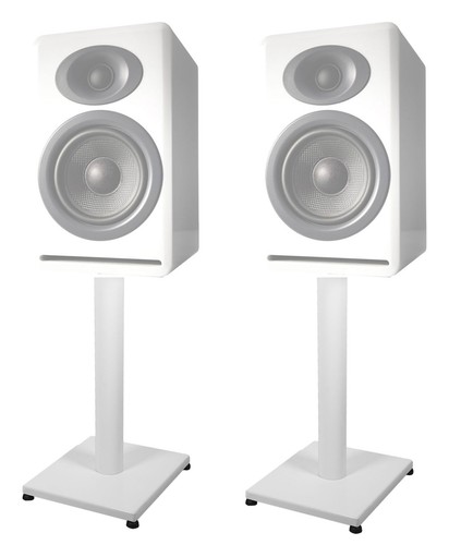 Pair steel white stands - pair, 21”