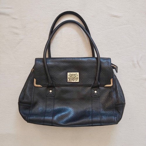 Biba black leather shoulder - black,
