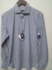 Hackett  chambray  paisley blue cotton Slim Fit Shirt Medium mens RRP -£120 nwt 