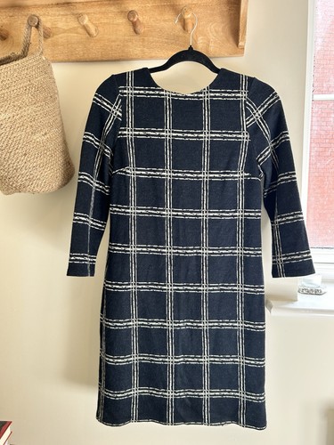 Phase eight check - navy, midi
