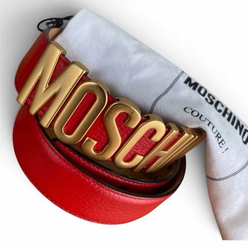 Authentic moschino red leather - red,