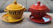 Red & Mustard Lidded Soup