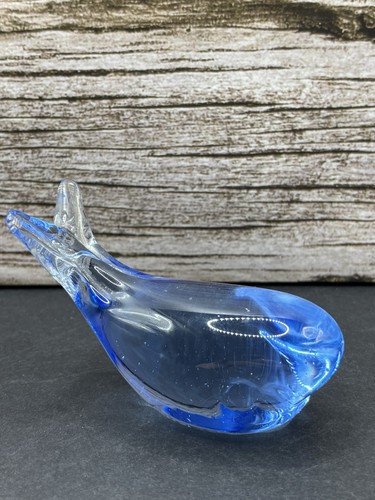 Blue whale figure hand blown - whale,