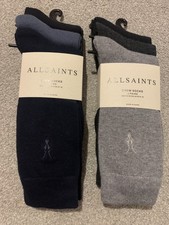 All Saints Mens Ramskull Logo 3 Pair Packs of Socks - Size 7-11