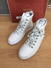 grenson mens white leather high top trainer sneaker uk 7, boxed 
