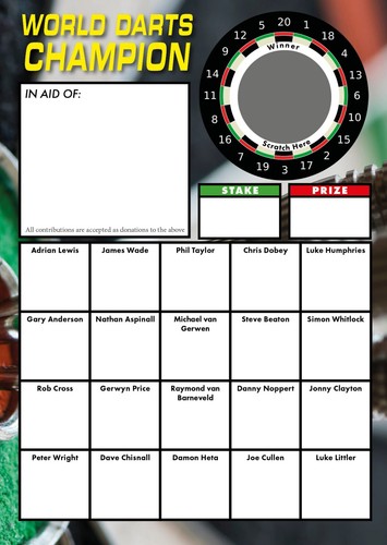Darts fundraising scratch - fundraising,