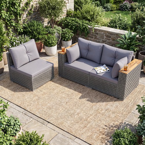 Patio wicker sectional - patio,