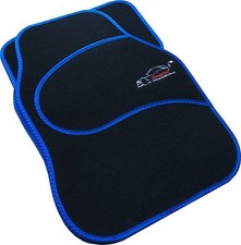 Full Black Carpet Car Floor Mats With Blue Boarder For Mercedes-Benz A B C CLASS