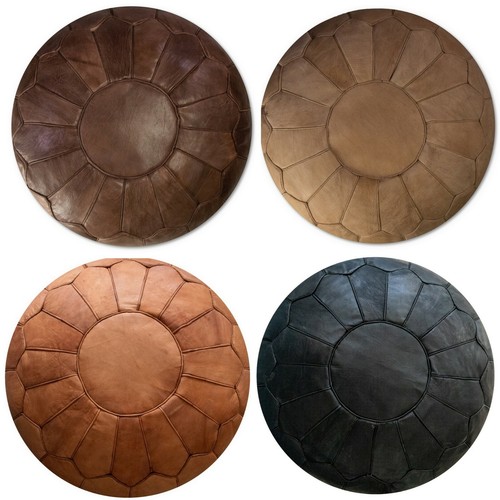 Premium leather pouffe - xl,
