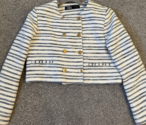 Zara striped cotton tweed - zara,