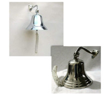 Wall Mounted Chrome Bell Vintage Ship's School Pub Last Orders Dinner Door 4"