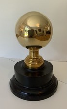 Antique Brass Newel Finial Boule D’escalier On Trophy Stand