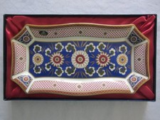 Rare AYNSLEY IMPERIAL sandwich tray GOLD COBALT IMARI STYLE BOXED