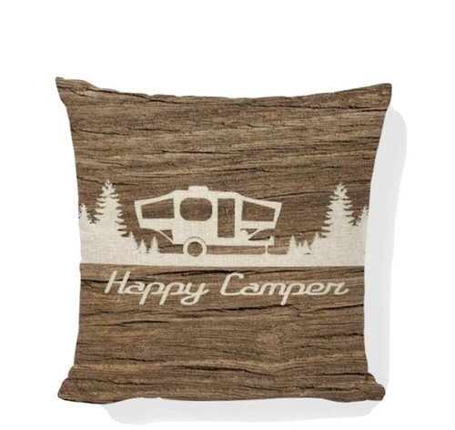 Happy camper cushion cover - happy,