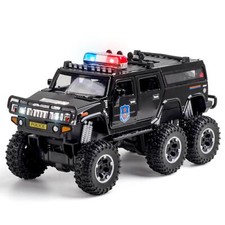 1/32 Sound&Light Police Car Pull Back Model Doors Openable Vehicle Kid Gifts