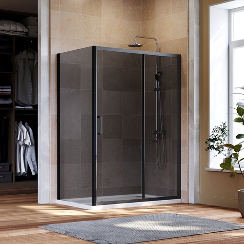 Black sliding shower enclosure - sliding,