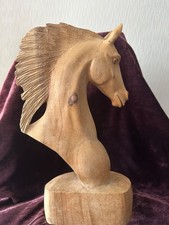 Large Hand-Carved Wooden Horse