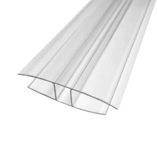 H Section Joining Strip for 10mm Polycarbonate Sheets - 2m & 3m lengths - Clear