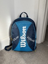 Wilson Tour Tennis Backpack Blue Multi Pockets Bag