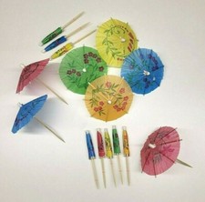 Cocktail Umbrellas Drinks Parasol Paper Novelty Bar Decoration - Choose Colour