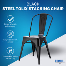Tolix Steel Stacking Chairs – Black