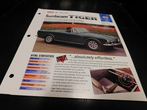 1964 1968 sunbeam tiger spec - 1964-1968,