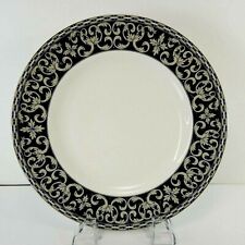 Royal Worcester Francesca Platinum Luncheon Plates 9" Bone China England Multi