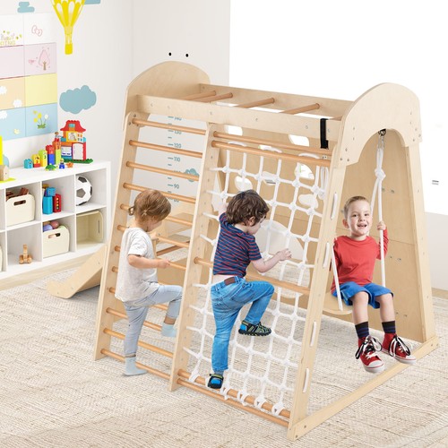 Wooden playground with - wooden,