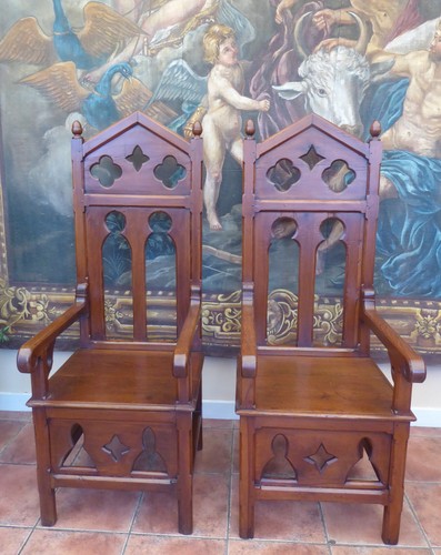 Throne chairs gothic pine - 2,