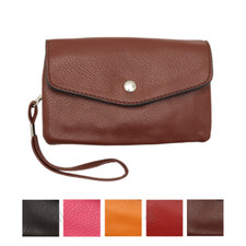 Leather Wrist Band Purse Long Pouch Zip Money Key Coin Bag Wallet Card Key Ring