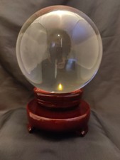 Crystal Ball & Stand Large 120mm 2.7kg Clear Glass For Scrying VGC