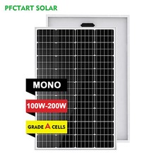 PFCTART 100W 120W 200W Watt Monocrystalline Solar Panel PV 12V Home RV Camper