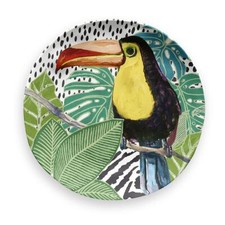 Eddingtons Lush Jungle Toucan Melamine Side Plate - Outdoor dinning - 21cm