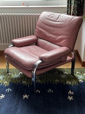 Vintage Pink Leather Armchair